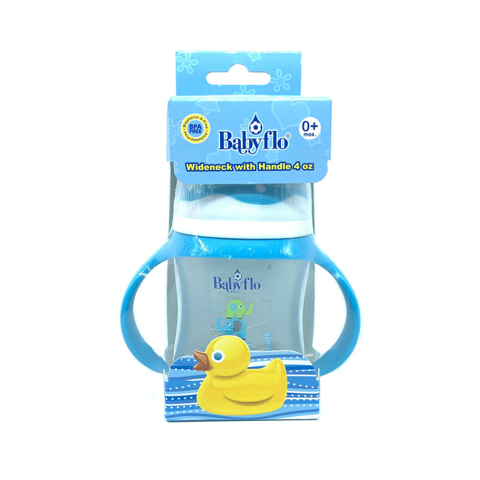 Babyflo Feeding Bottle Wide Neck with Handle 4oz