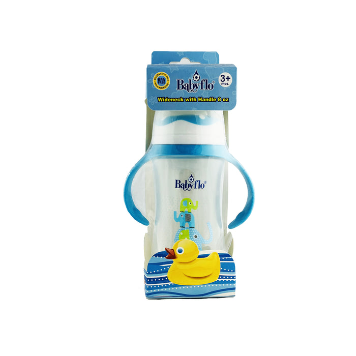 Babyflo Feeding Bottle Wide Neck with Handle 8oz