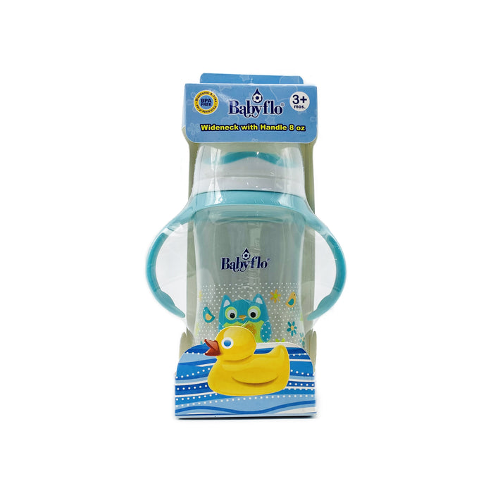 Babyflo Feeding Bottle Wide Neck with Handle 8oz