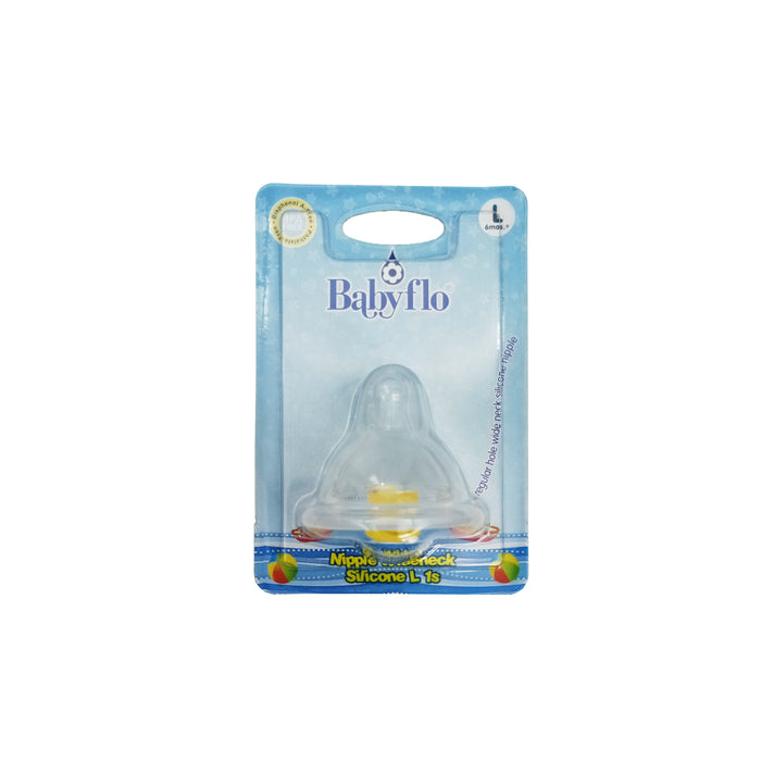 Babyflo Nipple Silicone Wideneck Large Hole 1s