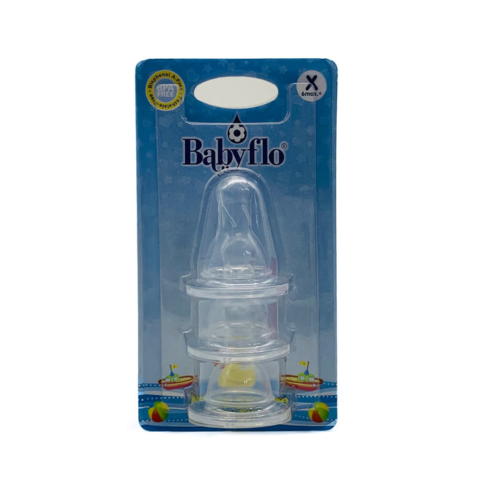 Babyflo Nipple Silicone Blister Cross-cut Hole 3s