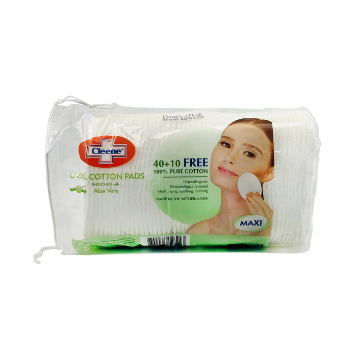 Cleene Oval Cotton Pads Aloe Vera 40+10