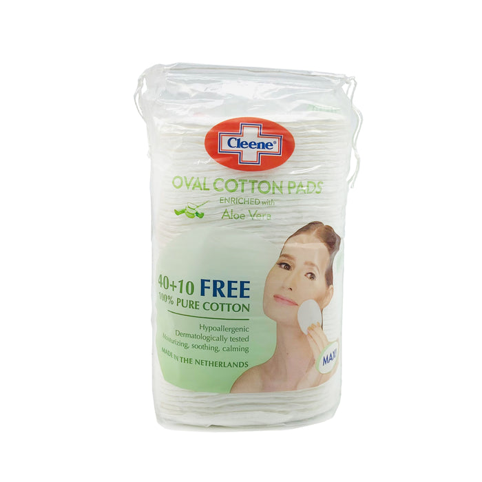 Cleene Oval Cotton Pads Aloe Vera 40+10
