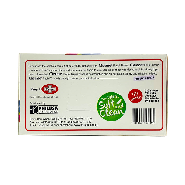 Cleene Facial Tissue Box Splatter 2ply 190pulls