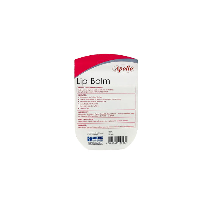 Apollo Lip Balm Pretty Pink 7g