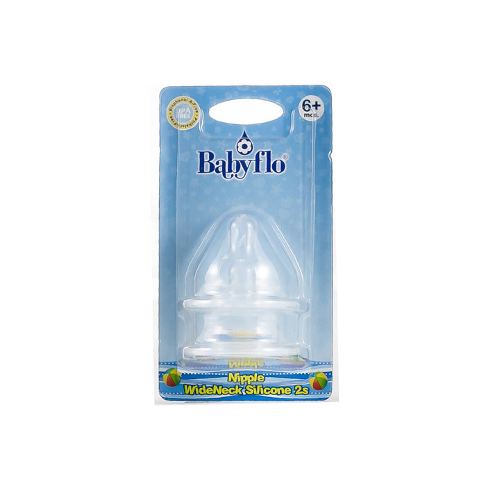 Babyflo Nipple Wide Neck Silicone 2s