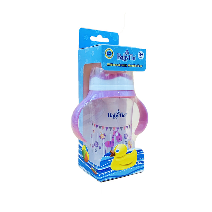 Babyflo Feeding Bottle Wide Neck with Handle 8oz