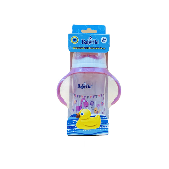 Babyflo Feeding Bottle Wide Neck with Handle 8oz