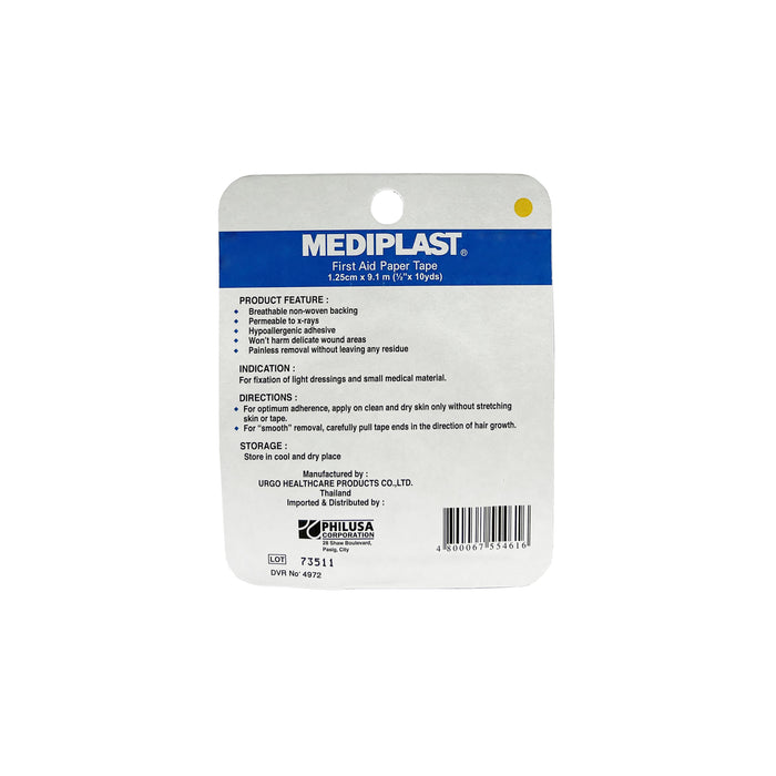 Mediplast First Aid Paper Tape 1.25 cm x 9.1 m
