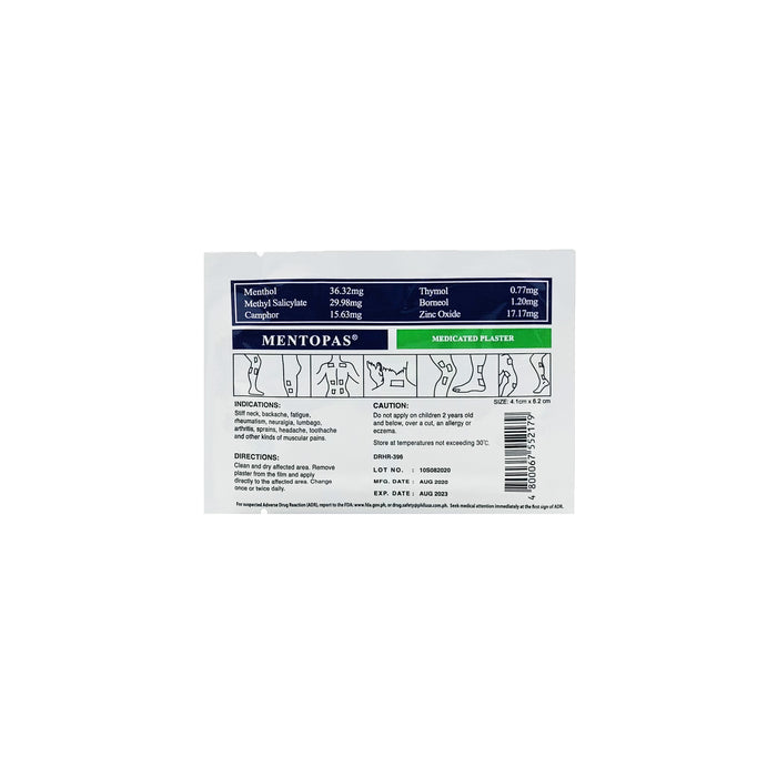 MENTOPAS Medicated Plaster 10s