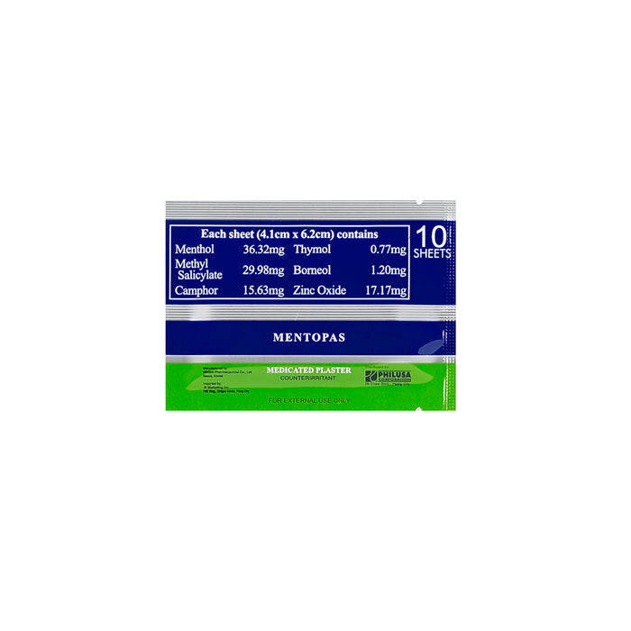 MENTOPAS Medicated Plaster 10s