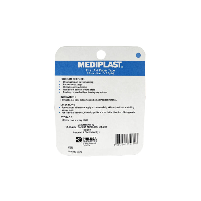 Mediplast First Aid Paper Tape  2.5 cm x 5.0 m