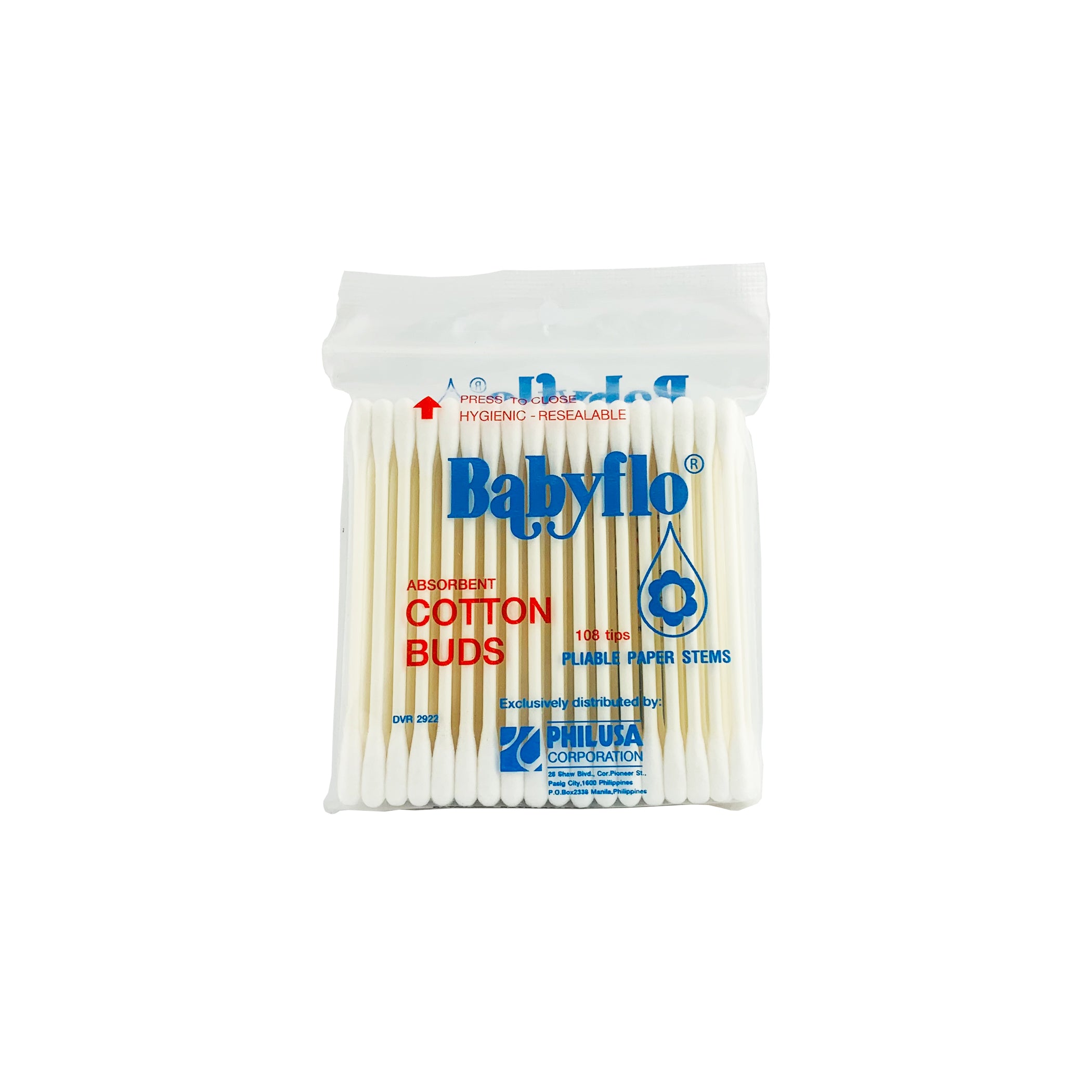 Babyflo Cotton Buds Paper Stem 108tips — PHILUSA Online Store
