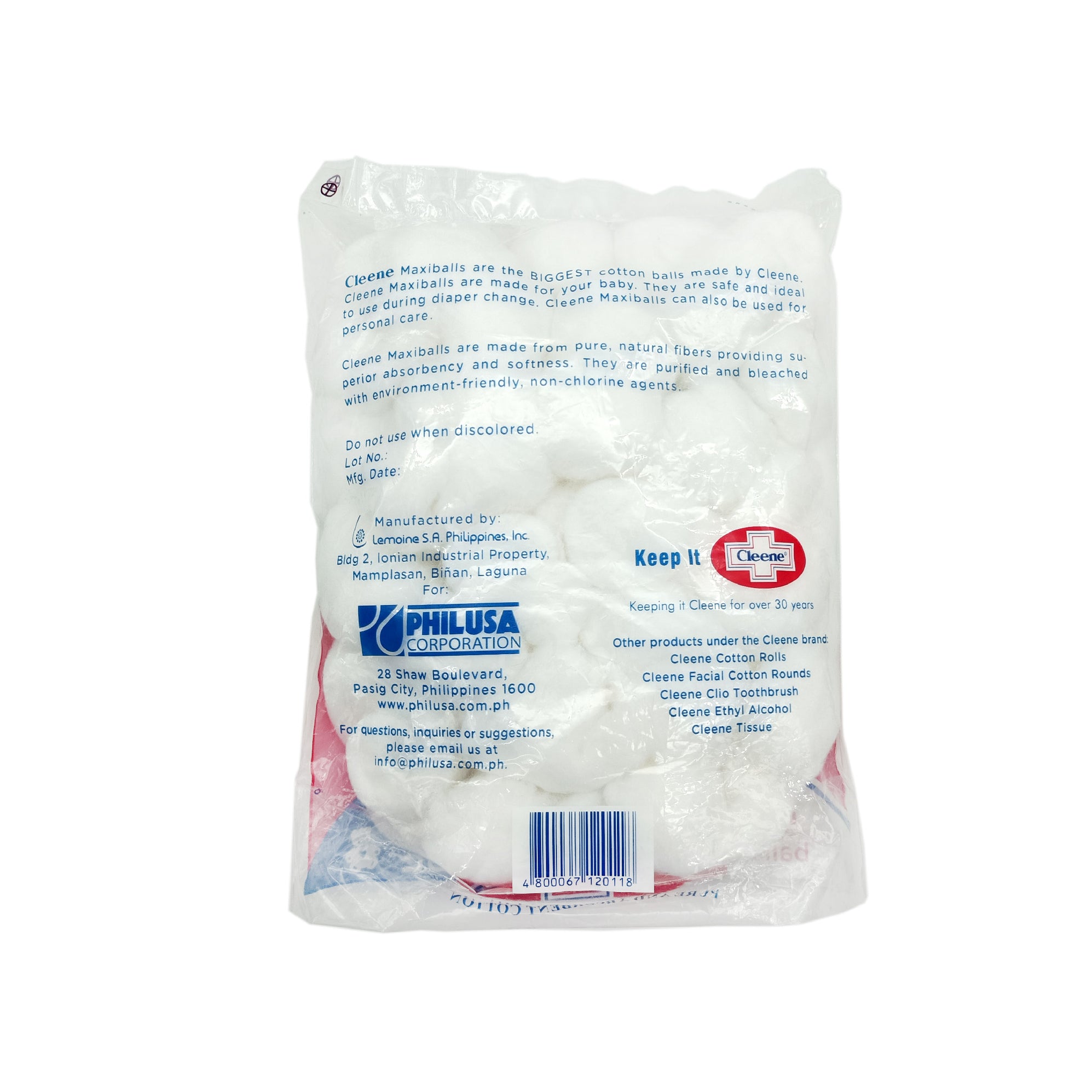 Cleene Cotton Maxi Balls 50s — PHILUSA Online Store