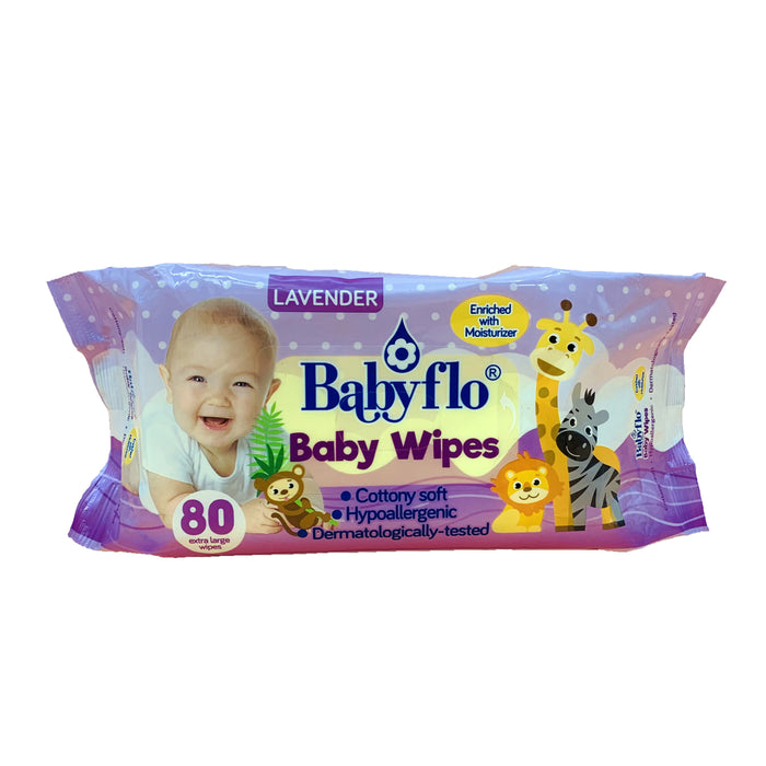 Babyflo Baby Wipes Lavender 80s