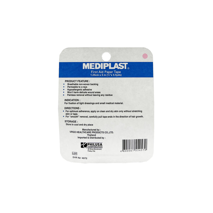 Mediplast First Aid Paper Tape 1.25 cm x 5.0 m